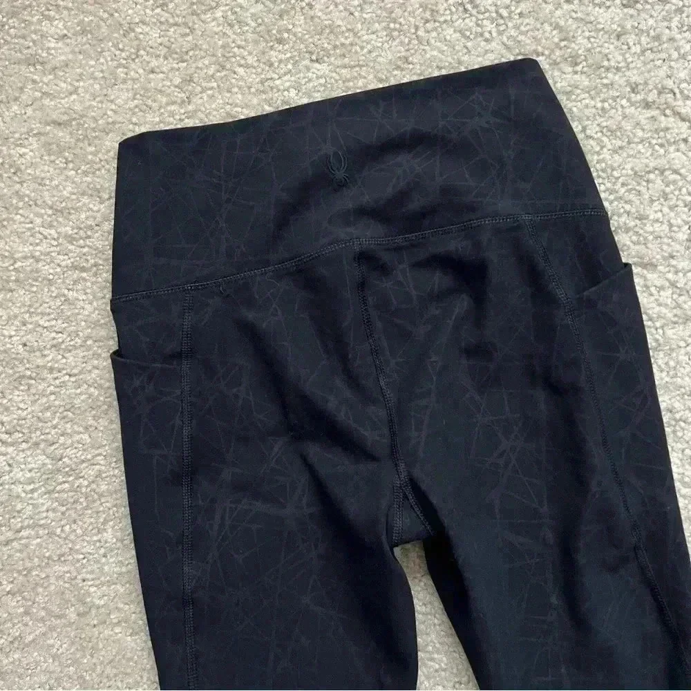 Spyder Active Performance High Rise Tight Fit Leggings Black Women’s Size Small